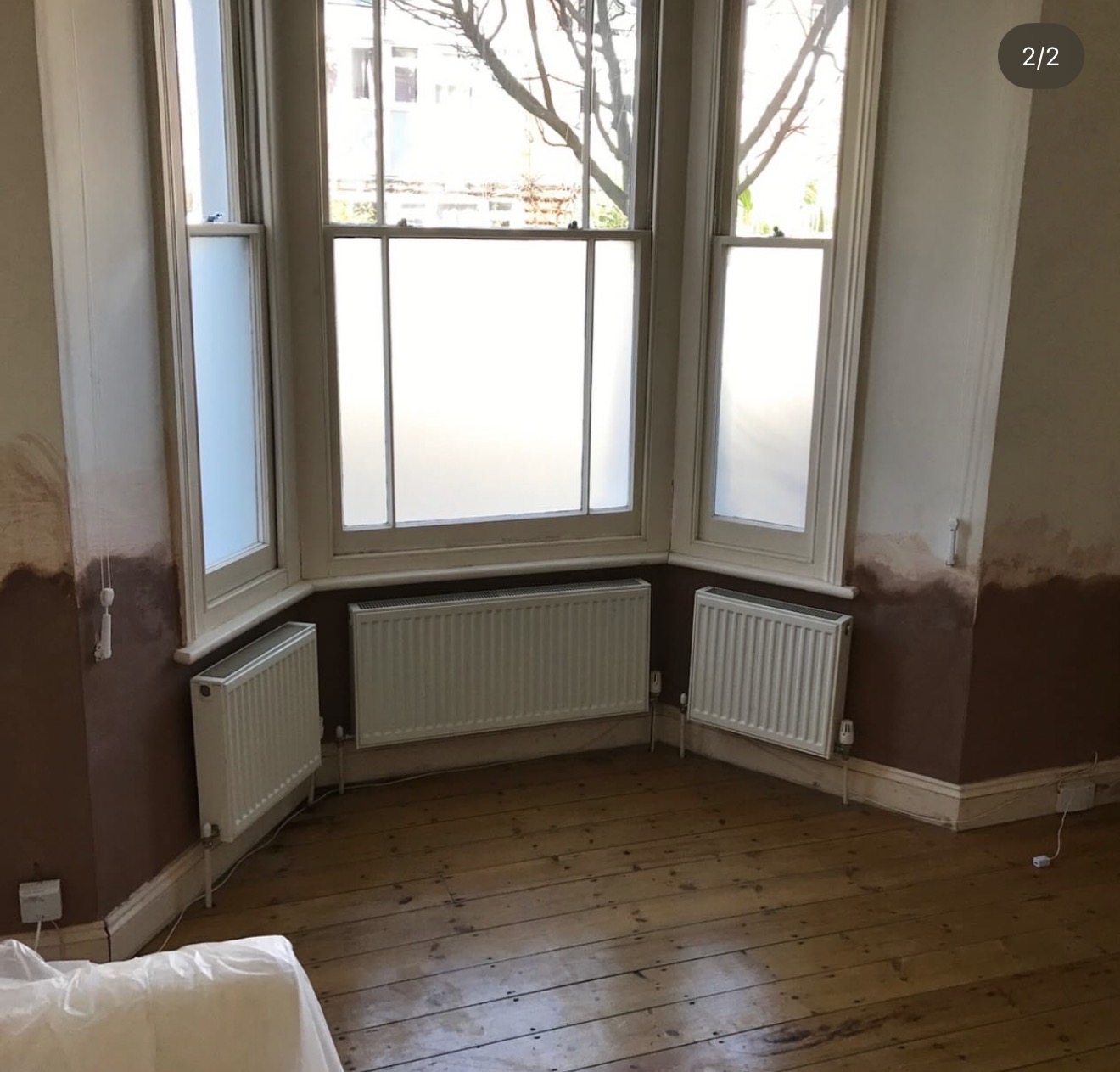 Bay window room before wall treatment