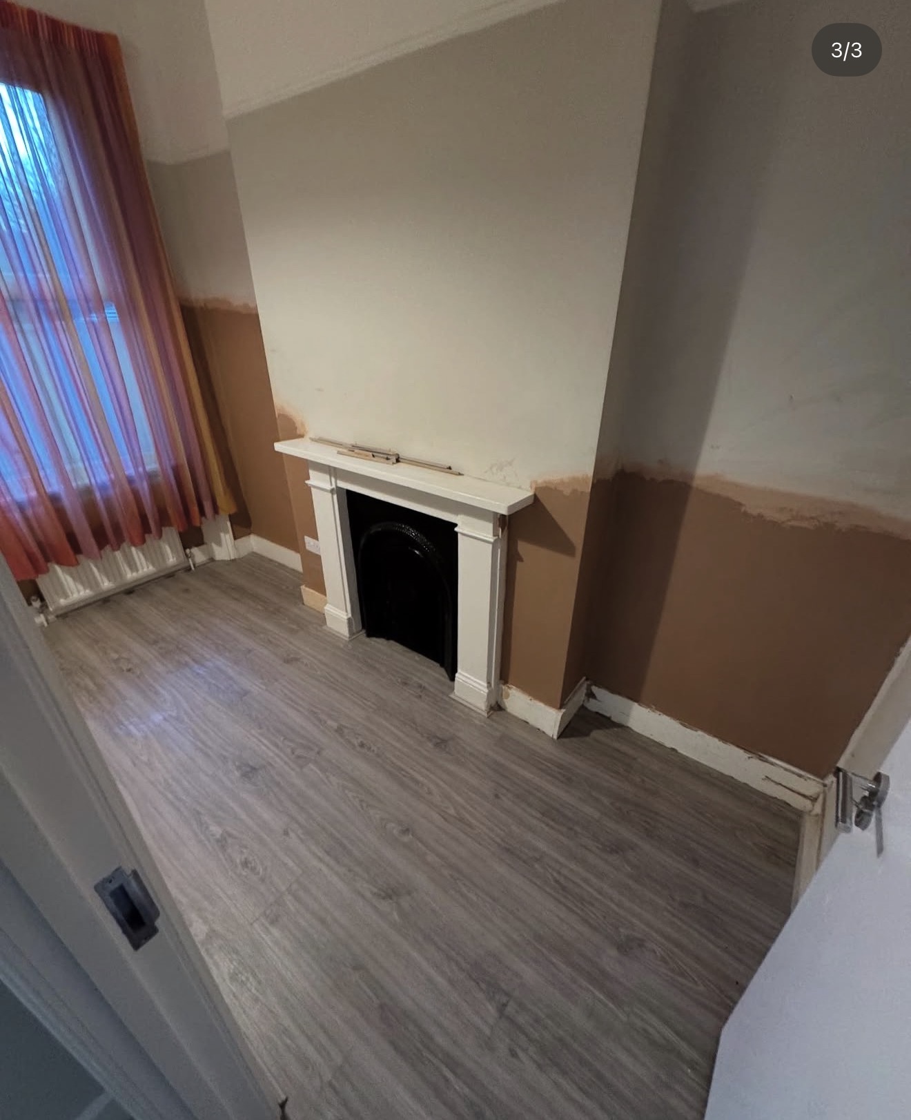 Lower wall replastered