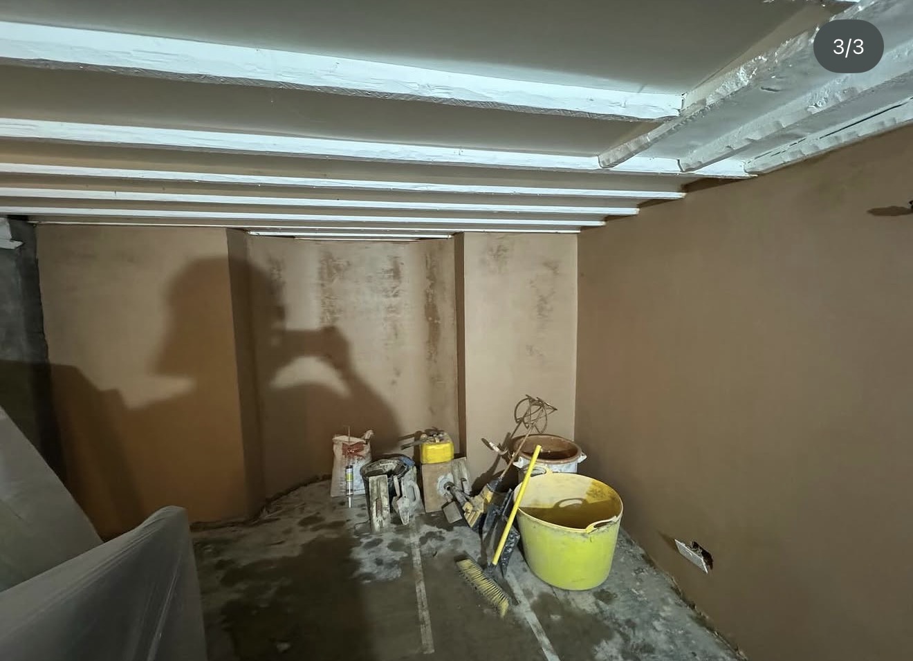 Basement project after wall plastering